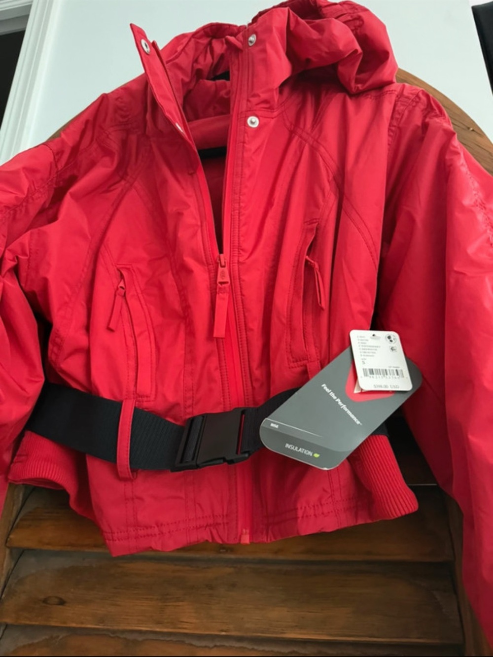 Free People Red Ski Snow Jacket with Belted Waist